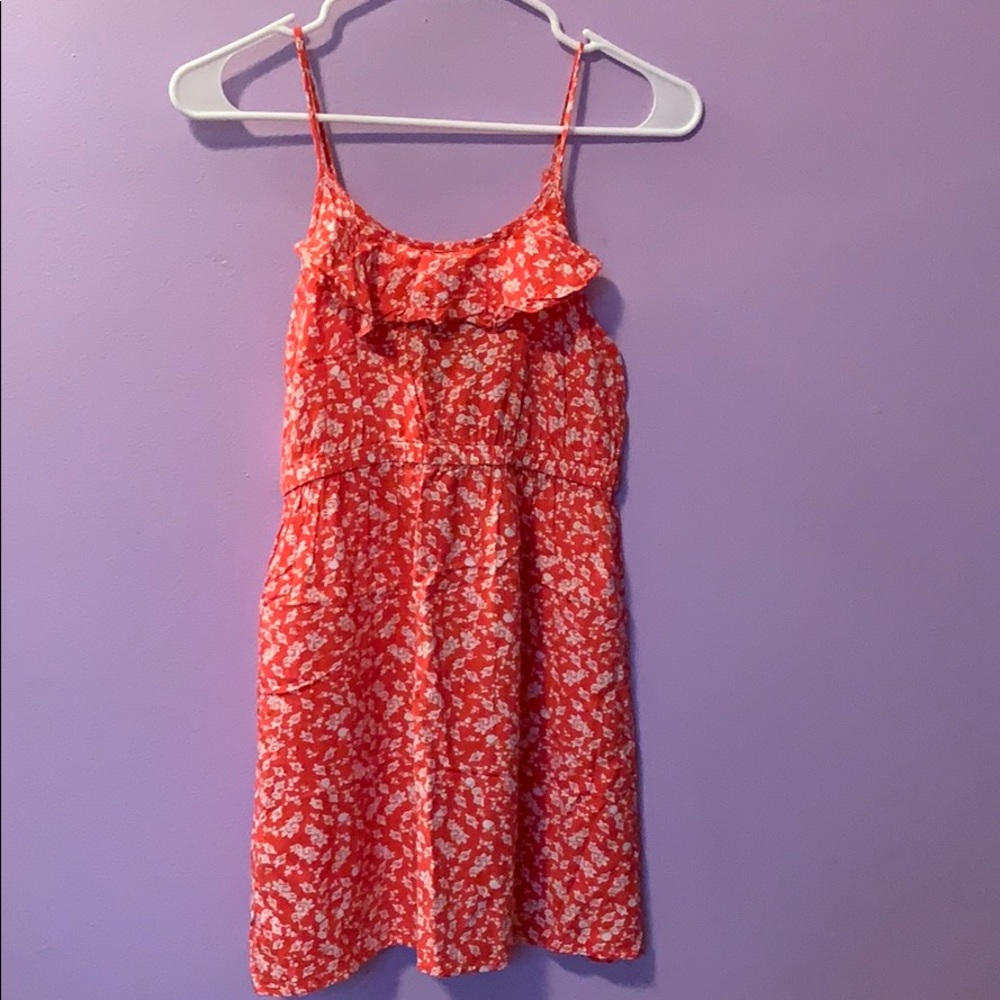 Peach flowered dress